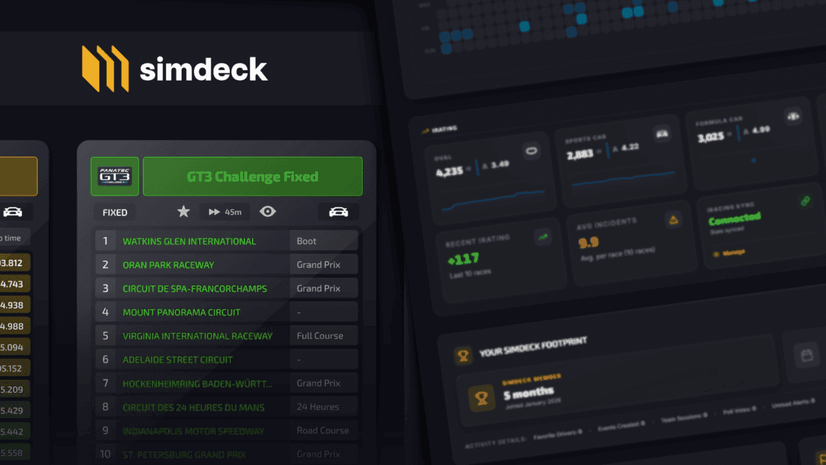 Simdeck Is the iRacing Season Planner Built by Simracers