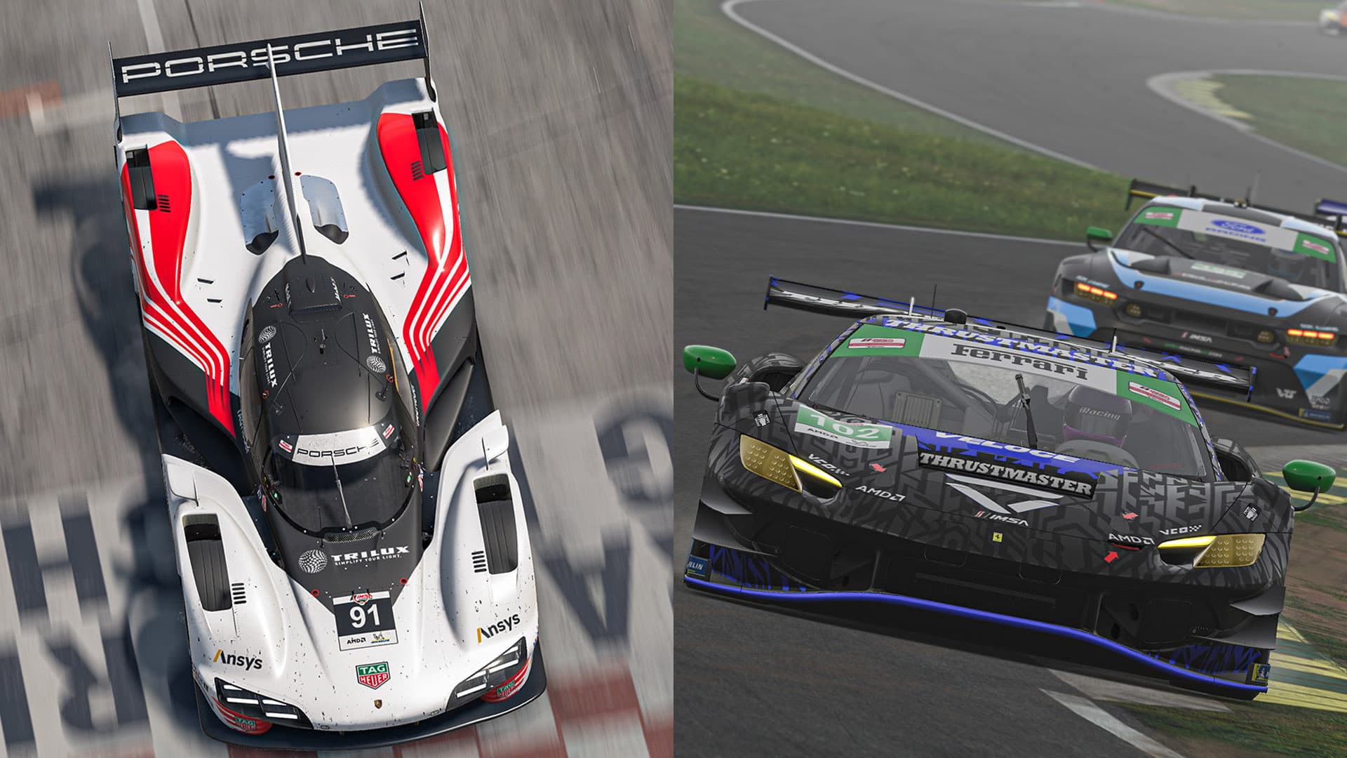 Porsche Coanda survives the rain to win Long Beach; Veloce Thrustmaster claims maiden win in VIRginia as IMSA Esports Global Championship classes split up for Round 3