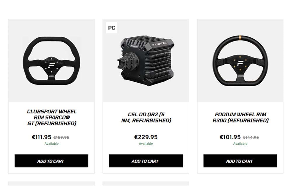 Fanatec CERTIFIED REFURBISHED is back – Podium Pedals are delayed