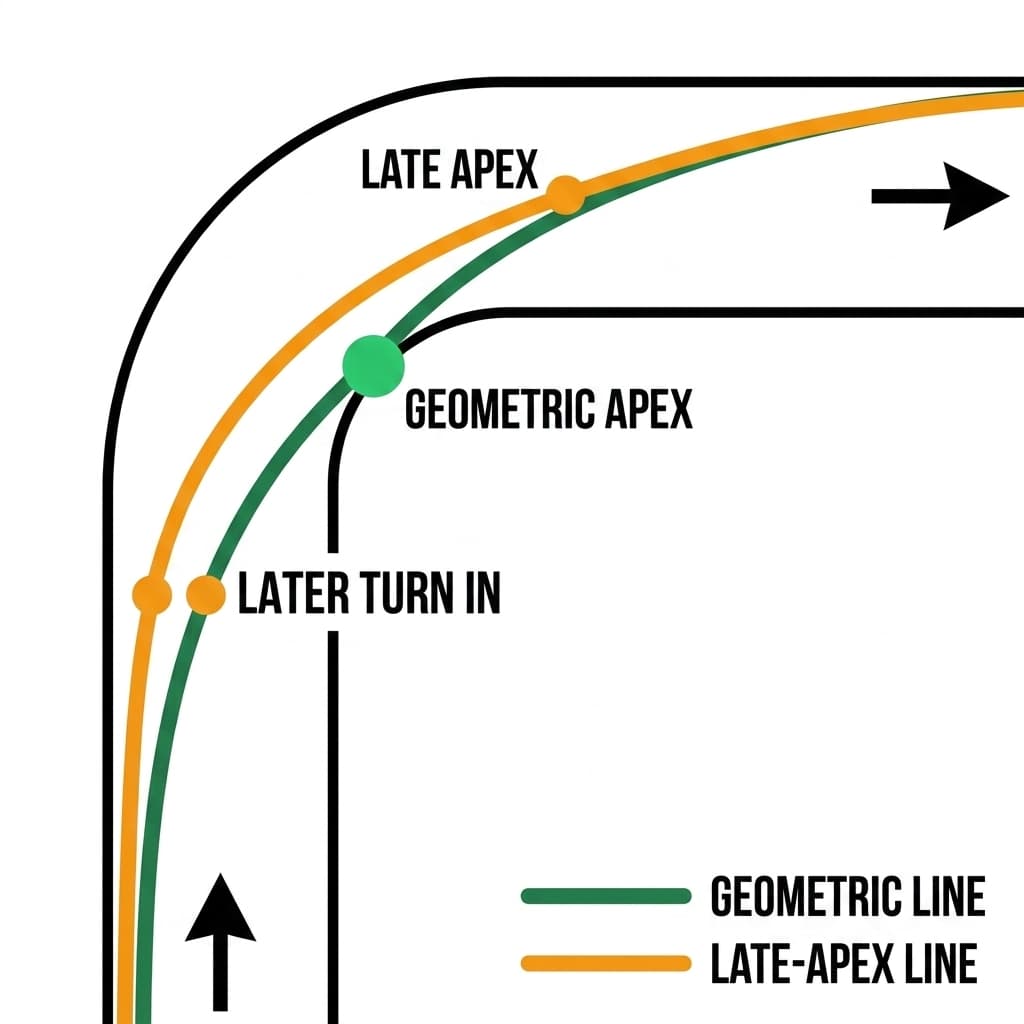 Racing Line Explained: Late vs Geometric Apex (with diagrams)