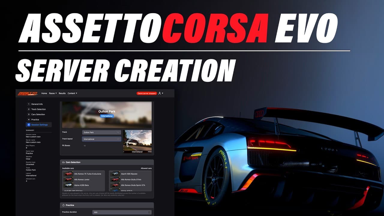 How to create Assetto Corsa EVO servers using AssettoHosting.com